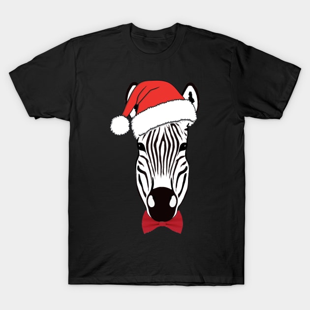 Zebra face christmas hat humor sweater T-Shirt by Collagedream